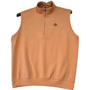 Donald Ross Golf Vest Men XL Baltimore Country Club Pale Orange Embroidered Logo